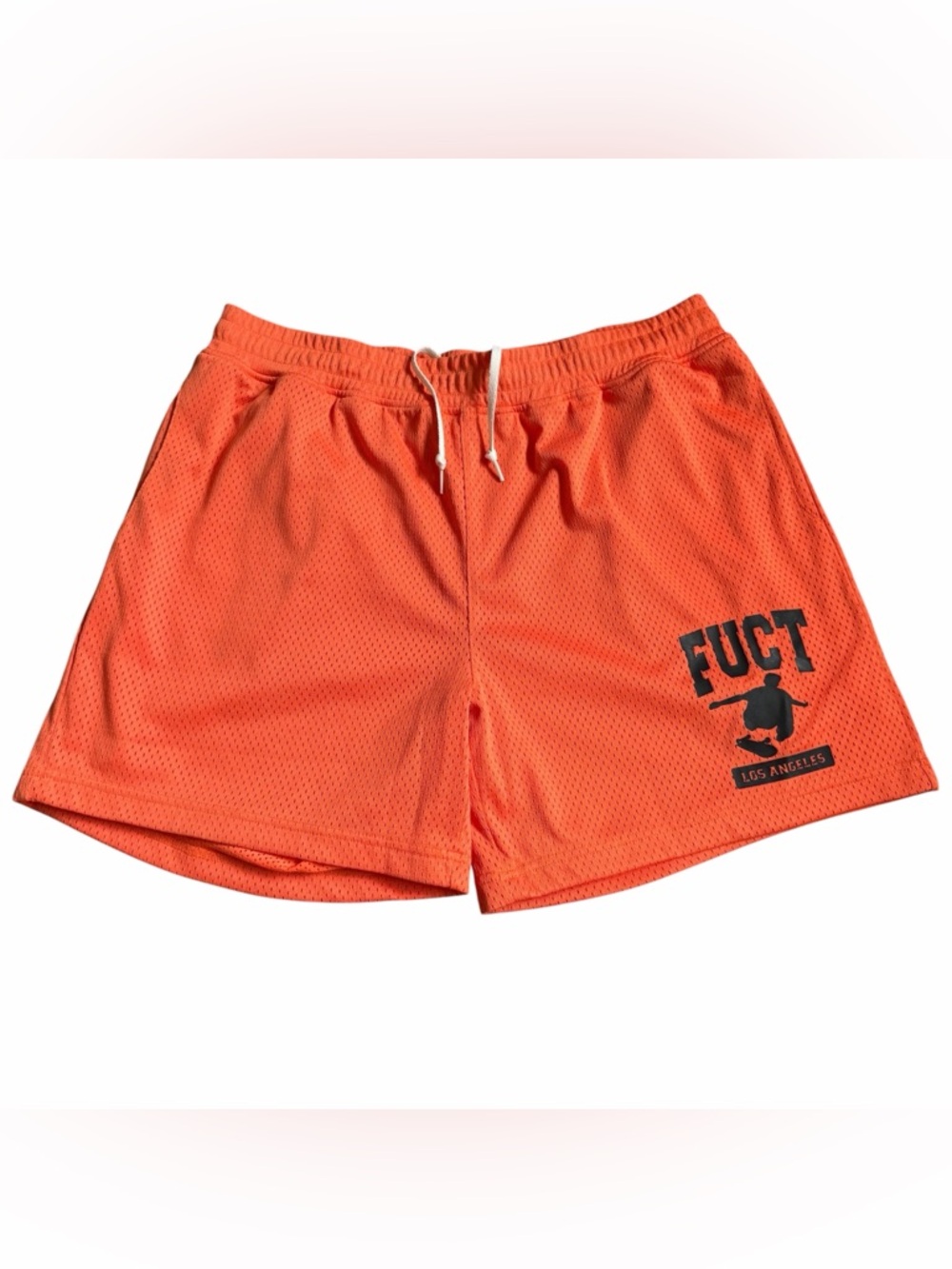 FUCT Men’s Academy Mesh Athletic Shorts Sz XL Orange Skateboarding Streetwear